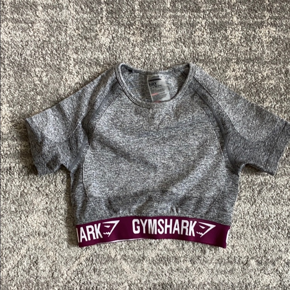 GYMSHARK FLEX SHORT SLEEVE CROP TOP SIZE SMALL